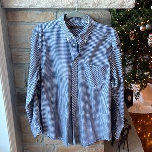 Ben Sherman Signature Long Sleeve Gingham Shirt Dark Blue Size M